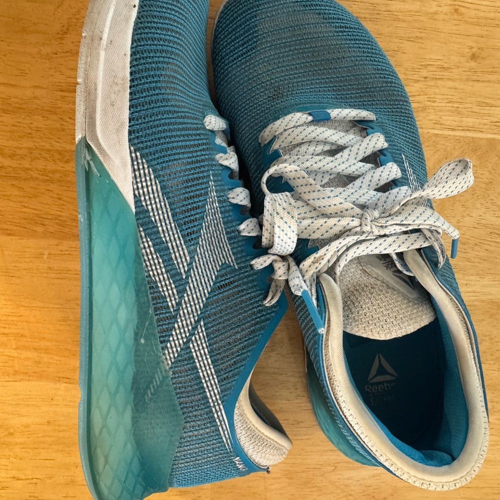 Reebok Teal and White Cross Training Sneakers-Nanos